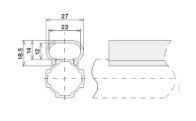 P-2000-E Aluminiumlegierungs-Rohr schließen Acrylbrett-Glas-Einbauschlitz-Scheibe HDPE im Weiß an