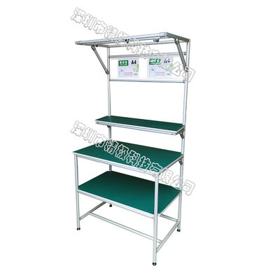 Industrial Grade Pipe Workbench Made from Aluminum Alloy Tubes with Removable Shelves Supporting Loading Capacity up to 120 Kilograms
