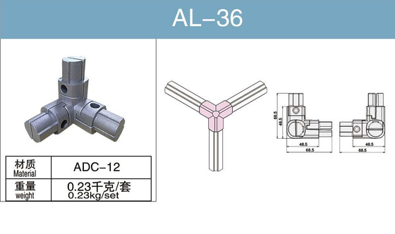 Rohr-Verbindungsstück anodisierte der Aluminiumlegierungs-AL-36 internes Dreiwegeverbindungsstück