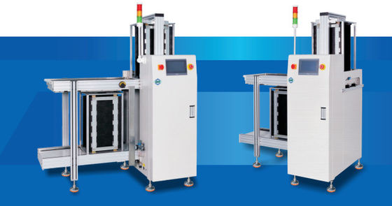 Automatisches Ladegerät SMT-PCB-Fahrmaschine mit PLC-Steuerung für 80x50-330x250mm PCB Größe und 355*320x565mm Materialbox
