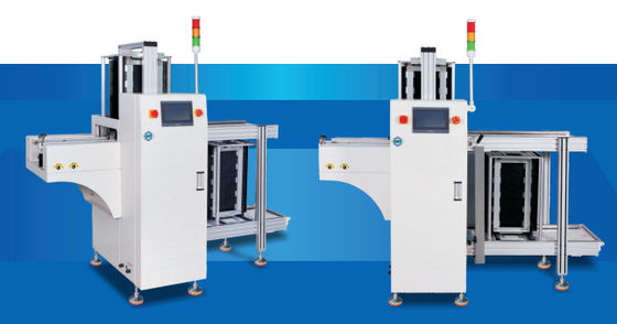 SMT-PCB-Fahrmaschine mit PLC-Steuerung, Einstellgeschwindigkeit und SMEMA-Standard für automatisches Entladen
